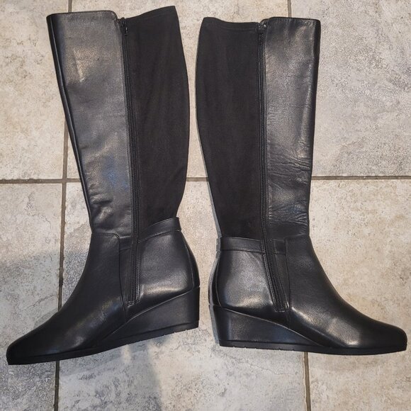 Giani Bernini*Leather & Suede Boots*Size 8* with Extended Calf* Barely Worn - Picture 2 of 10